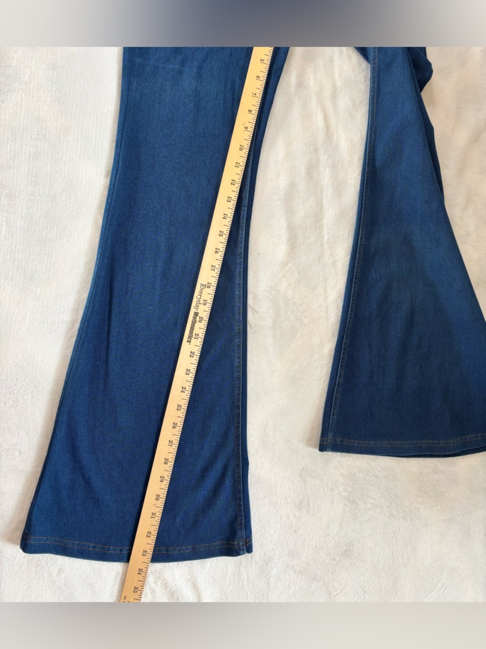 NWT Halara Crossover High Waisted Flare Jeans Medium Tall Lake Blue - Picture 3 of 12